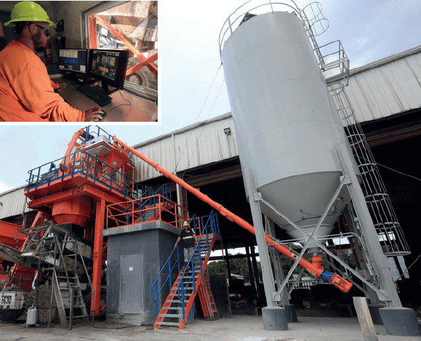 running the concrete batch plant